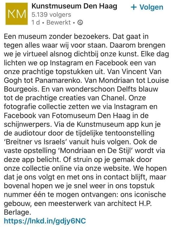 Kunstmuseum Biedt Virtueel Bezoek Aan E1585304723462