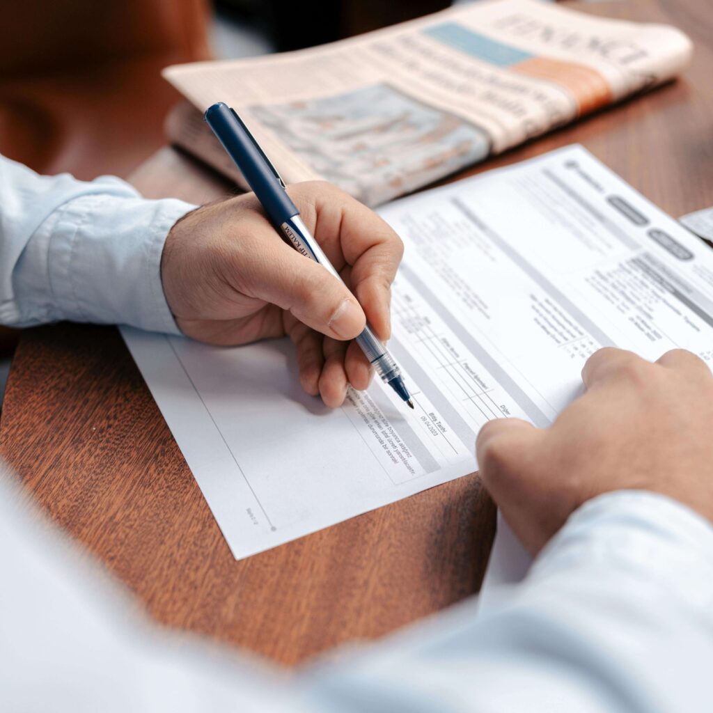 Formulier wordt ingevuld